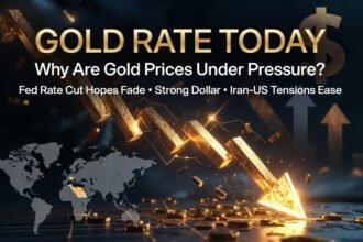 Gold Rate Today: सोने के दाम दबाव में क्यों? जानें वजह, Fed पहले कटौती और Iran‑US war का असर आज सोने की कीमतें गिरावट के दबाव में रहीं, भले ही US‑Iran संघर्ष में शांति संकेत मिले हों। निवेशक यह समझने की कोशिश कर रहे हैं कि सोना क्यों दबाव में है जबकि आम तौर पर संकट के समय सोने की कीमतें बढ़ती हैं। 🔍 1. सोने की कीमत आज का हाल MCX पर सोने का भाव आज लगभग ₹1,38,411 से खुला और गिरावट के साथ ₹1,36,762 तक पहुंचा, लगभग 2% की गिरावट दर्ज की गई। वैश्विक COMEX पर सोना लगभग $4,375/ओज के पास ट्रेड कर रहा है। 📉 मुख्य कारण: मौजूदा आर्थिक वातावरण में निवेशक अब डॉलर और अन्य वित्तीय साधनों की ओर झुकाव दिखा रहे हैं, जिससे सोने की सुरक्षित‑निवेश अपील कमजोर हुई है। 📊 2. US‑Iran तनाव कम, फिर भी सोने की गिरावट? आमतौर पर geopolitical तनाव में सोने की मांग बढ़ती है, लेकिन इस बार स्थिति थोड़ी अलग है: ✔️ तनाव कम होने के संकेत के बावजूद, ✔️ निवेशकों ने डॉलर और अन्य सुरक्षित परिसंपत्तियों को प्राथमिकता दी, ✔️ उच्च बांड यील्ड और मजबूत डॉलर ने सोने की चमक पर दबाव डाला है। विश्लेषकों का मानना है कि, हालांकि युद्ध के संकेत अब कुछ कम हुए हैं, लेकिन ब्याज दरों और डॉलर की भूमिका सोने के भाव पर अधिक असर डाल रही है। 💵 3. US Fed रेट कट की उम्मीद क्यों धुंधली? सोने की कीमतें अक्सर ब्याज दरों में कटौती के अनुमान पर मजबूती दिखाती हैं। लेकिन अभी: US Federal Reserve ने ब्याज दरों को स्थिर रखा, जिससे रेट कट की उम्मीदें कम हुईं। उच्च ब्याज दरें डॉलर को मजबूत बनाती हैं और सोने जैसे गैर‑उपजाऊ निवेशों की अपील घटाती हैं। 👉 इससे सोने की कीमत पर दबाव बढ़ा है, भले ही geopolitical तनाव बना हुआ हो। 📌 4. डॉलर की मजबूती और निवेशकों का रवैया डॉलर जब मजबूत होता है, तो सोने जैसे निवेश की मांग अक्सर गिरती है क्योंकि: डॉलर में मूल्य वृद्धि से सोना महंगा हो जाता है। निवेशक सुरक्षित डॉलर या सिक्योरिटीज़ की ओर रुख करते हैं। इसीलिए सोना अभी भी बिकने की स्थिति में है, हालांकि हाल के युद्ध संकेत थोड़े शांत हुए हैं। 📉 5. सोने के भविष्य की संभावनाएँ ✔️ अगर Fed भविष्य में कटौती की घोषणा करता है, तो सोना फिर उभर सकता है। ✔️ लेकिन अगर डॉलर मजबूत और ब्याज दरें उच्च बनी रहती हैं, सोने पर दबाव जारी रह सकता है। निष्कर्ष आज सोने की कीमतें गिरावट में रहीं, भले ही वैश्विक तनाव में कुछ सुधार आया हो। 👉 मुख्य कारण: मजबूत डॉलर, Fed रेट कट की उम्मीदें धुंधली, उच्च ब्याज दरें, और निवेशकों का सुरक्षित निवेशों की ओर रुझान। 📌 क्या यह निवेश के लिए सही समय है? अगर आप सोने में निवेश करने का सोच रहे हैं, तो इन आर्थिक संकेतकों पर नजर रखना ज़रूरी है — खासकर Fed के निर्णय, डॉलर के रेट, और ब्याज दरों की दिशा।