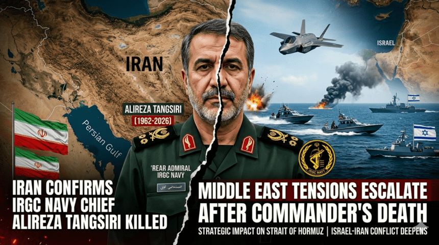 ईरान ने IRGC नेवी चीफ अलिरेज़ा तंगसीरी की मौत की पुष्टि की