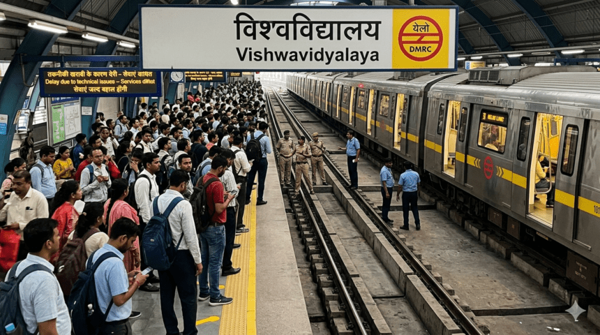 दिल्ली मेट्रो Yellow Line बाधित