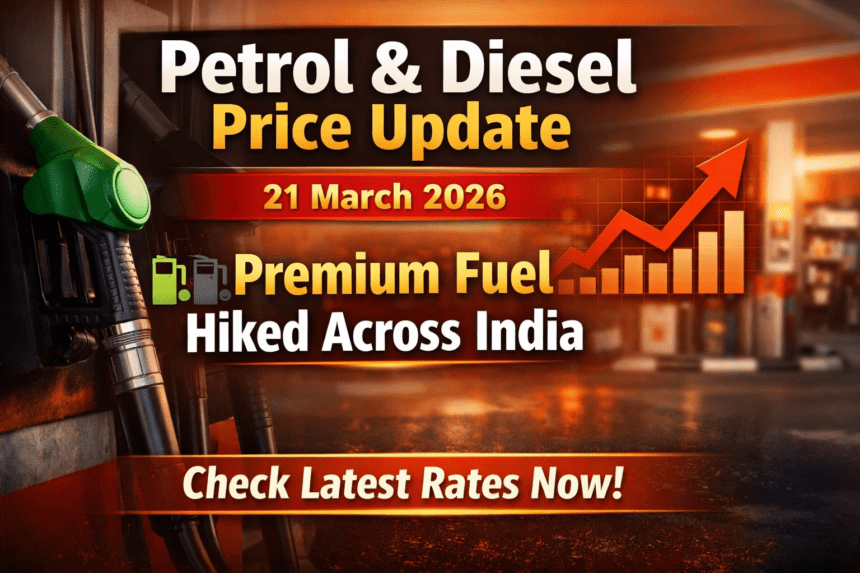 Petrol & Diesel Price Today – 21 March 2026: प्रीमियम पेट्रोल महंगा, डीजल की कीमतों में बदलाव
