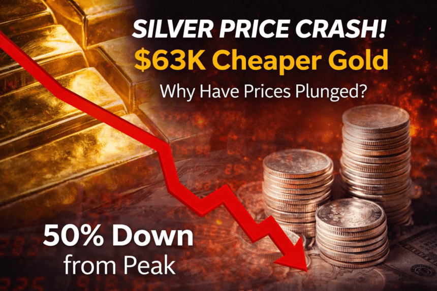 Silver Price Crash: हाई से आधी हुई चांदी, सोना भी ₹63,000 सस्ता – क्या है बड़ा कारण?