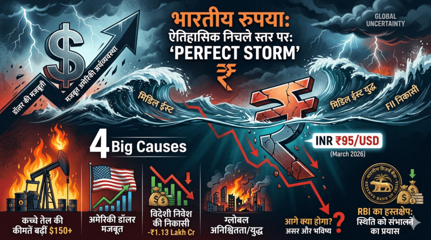 रुपये पर ‘परफेक्ट स्टॉर्म’: क्यों गिर रहा है भारतीय रुपया और क्या होगा असर?