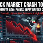 शेयर बाजार आज: Nifty50 23,100 के नीचे खुला, Sensex 800+ अंक लुढ़का — US‑Iran युद्ध और तेल कीमतें दबाव में
