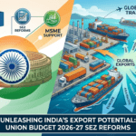 Union Budget 2026–27: SEZ Reforms से निर्यात वृद्धि को नया प्रोत्साहन