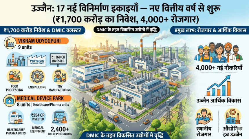 उज्जैन में नई वित्तीय वर्ष से 17 मैन्युफैक्चरिंग यूनिट्स चालू