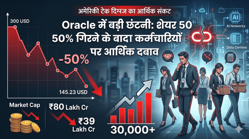 Oracle में बड़ी छंटनी शेयर 50% गिरने के बाद कर्मचारियों पर आर्थिक दबाव