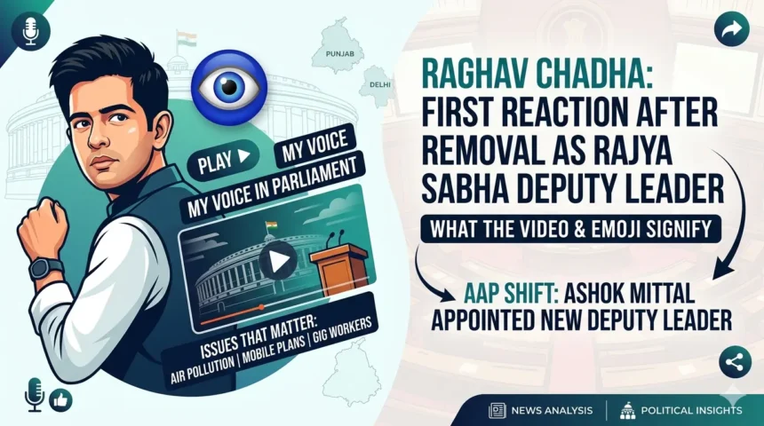 राघव चड्ढा का पहला संदेश राज्यसभा उपनेता पद से हटाए जाने के बाद