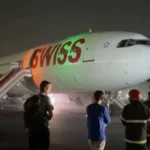 delhi-airport-swiss-flight-engine-failure-aborted-takeoff-passengers-injured-hindi