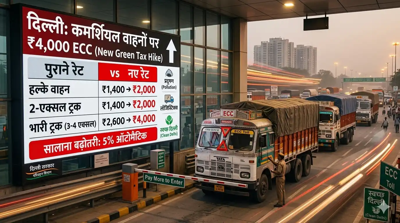 delhi-ecc-charge-increase-commercial-vehicle-entry-tax-pollution-control-update-2026-news-hindi