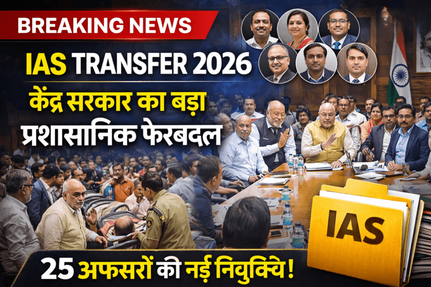 IAS Transfer 2026: केंद्र सरकार का बड़ा प्रशासनिक फेरबदल