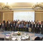 Delegates at textile business networking event.