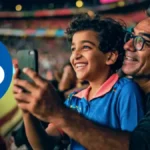 Father and son enjoying a match.