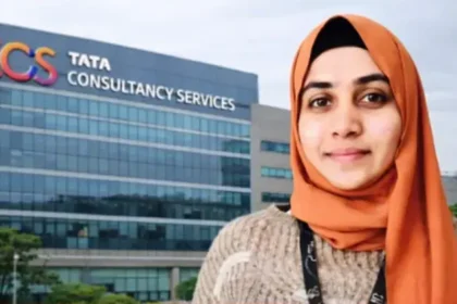 Police escorting a woman from court.