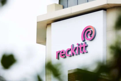 Reckitt logo on building exterior.