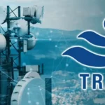 Telecom tower with TRAI logo displayed.