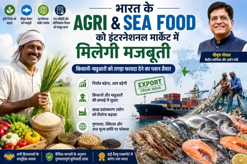 india-agri-seafood-export-sps-roadmap-piyush-goyal-farmers-fishermen-hindi