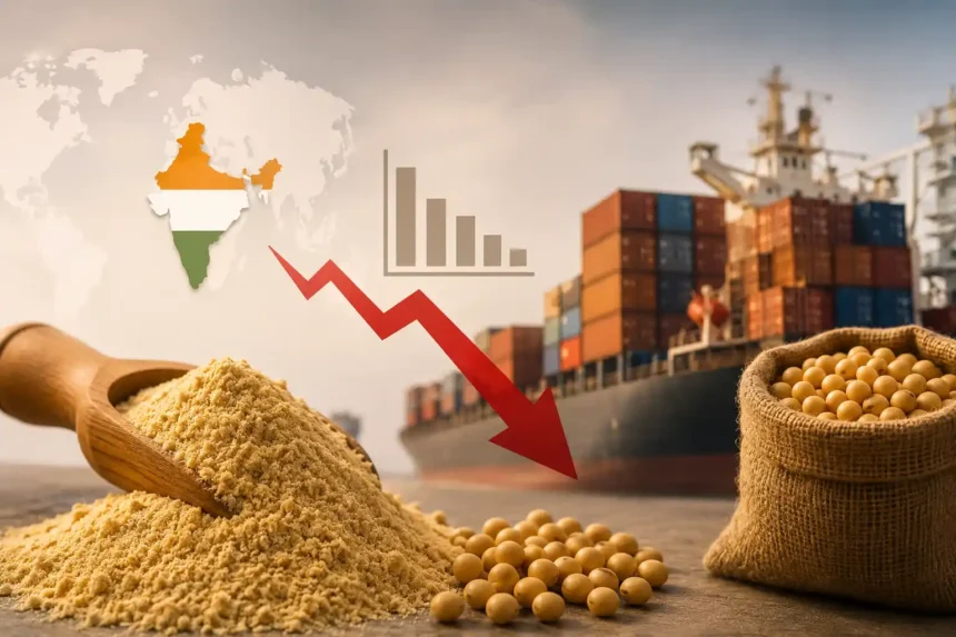 india-soyameal-export-four-year-low-farmers-impact-hindi