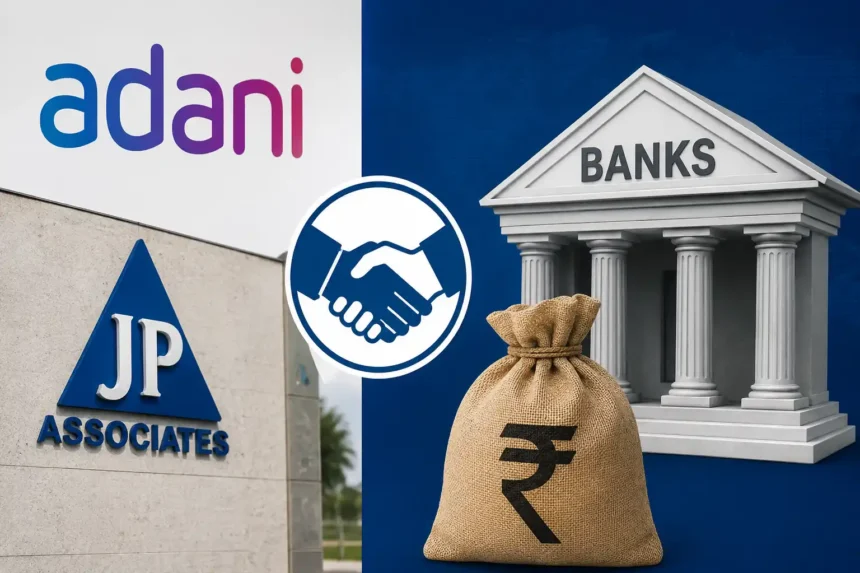 jp-associates-loan-banks-list-sbi-yes-bank-adani-deal-hindi
