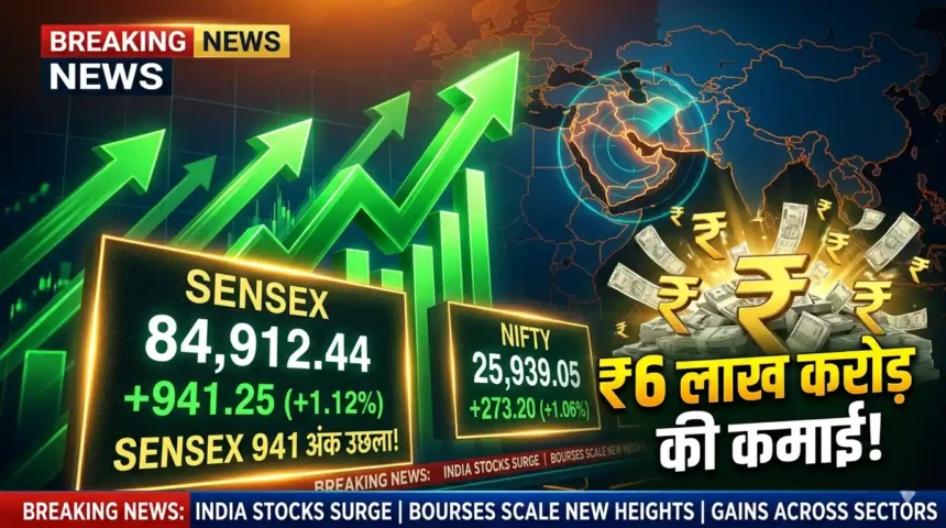 sensex-rally-6-lakh-crore-market-cap-middle-east-impact-hindi-analysis
