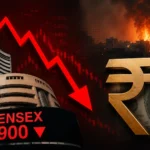 share-market-crash-sensex-falls-900-points-rupee-all-time-low-middle-east-war