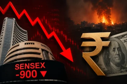 share-market-crash-sensex-falls-900-points-rupee-all-time-low-middle-east-war