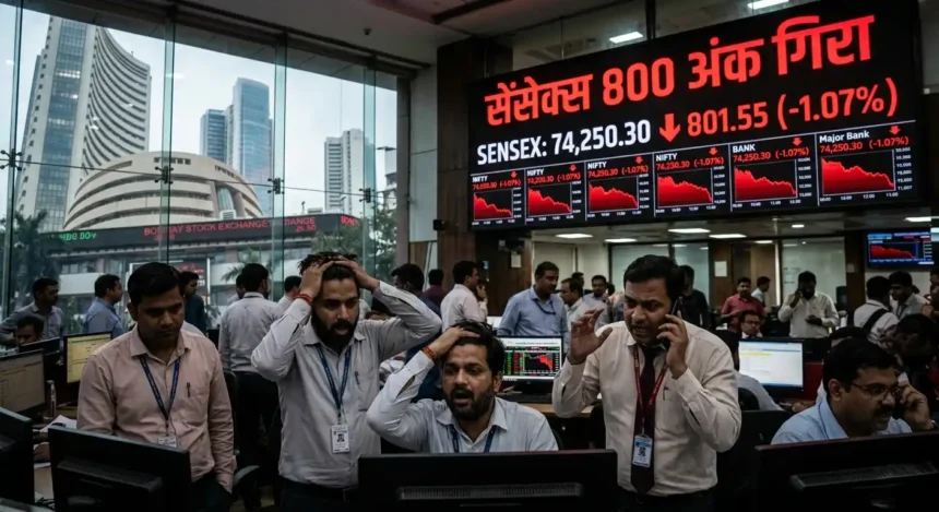 share-market-update-sensex-falls-800-points-nifty-fmcg-decline-hindi