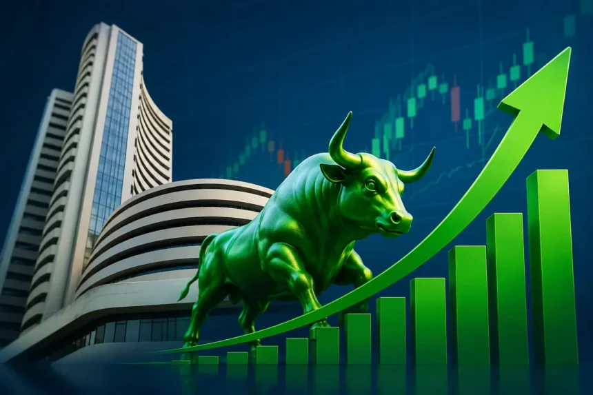 stock-market-update-sensex-jumps-550-points-bel-hcl-tech-shares-rise-hindi-news