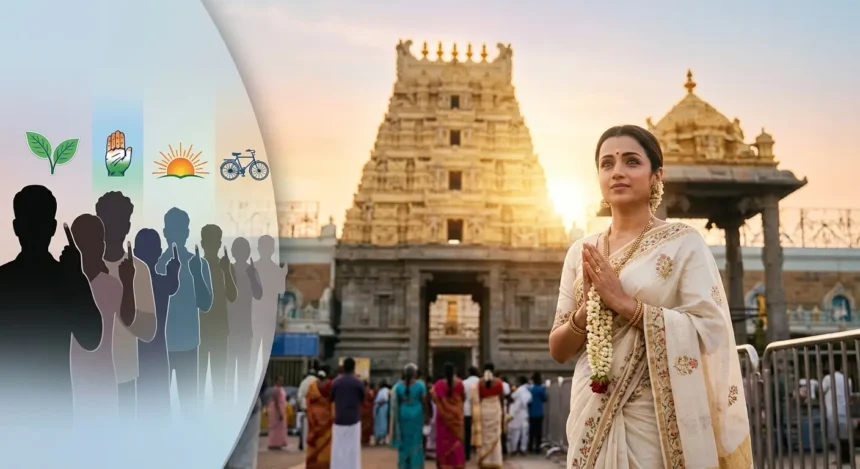trisha-krishnan-tirumala-temple-visit-birthday-vijay-tamil-nadu-election-2026-viral-news-hindi-analysis