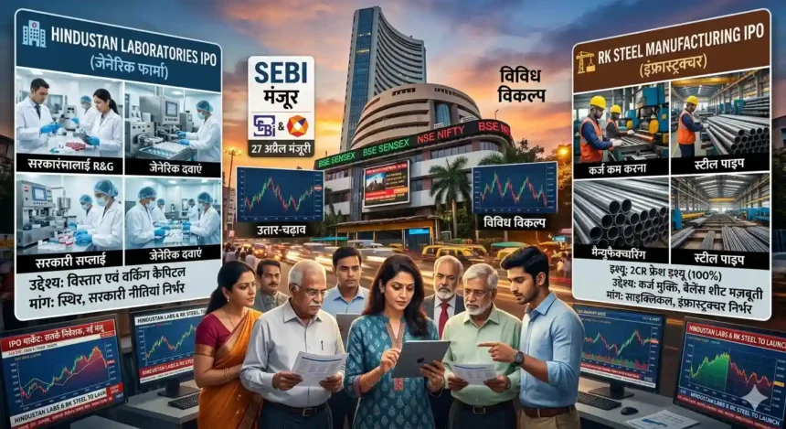 upcoming-ipo-hindustan-laboratories-rk-steel-sebi-approval-bse-nse-listing-india-hindi