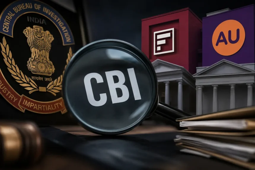 idfc-first-bank-au-small-finance-bank-fraud-cbi-raid-rs661-crore-scam