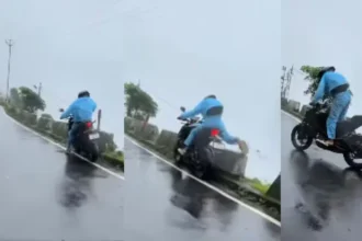 viral-video-kurseong-view-point-bike-crash-rider-narrowly-escapes-deep-gorge