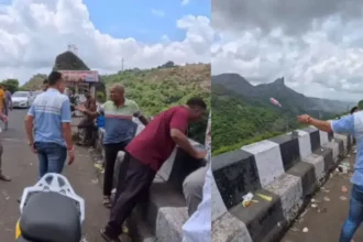 lonavala-viral-video-glass-bottle-thrown-from-bridge-hit-moving-car