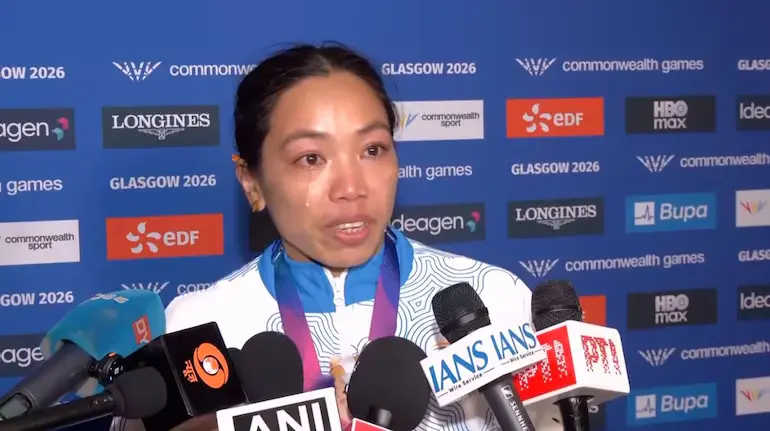 cwg-2026-mirabai-chanu-emotional-after-winning-gold-medal