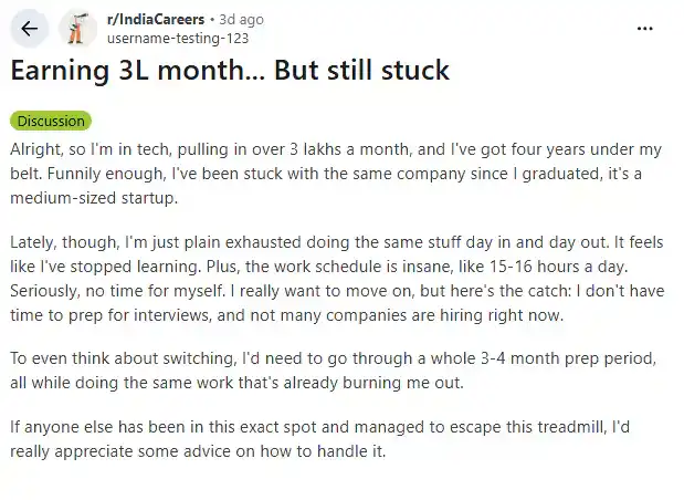 software-engineer-3-lakh-salary-burnout-reddit-viral-post