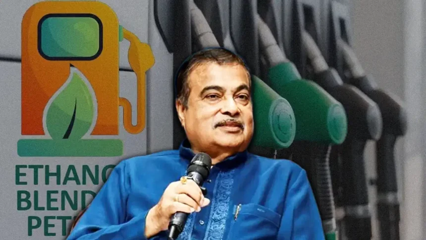 nitin-gadkari-e20-petrol-challenge-no-car-problem-ethanol-blended-fuel