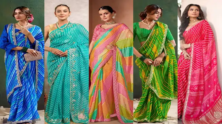 bandhani-leheriya-sarees-for-teej-raksha-bandhan-sawan-fashion
