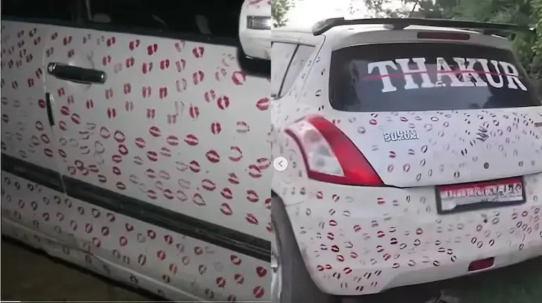 3400-kiss-se-saji-car-viral-yuvak-5500-challan-gwalior