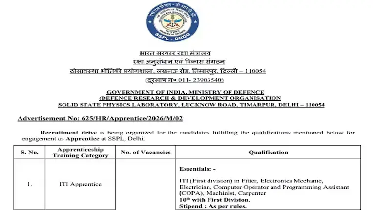 drdo-apprentice-recruitment-2026-apply-last-date-eligibility-stipend-hindi