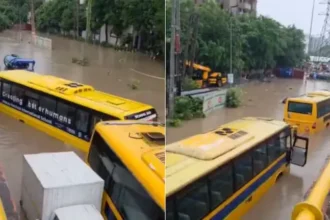 gurugram-rain-waterlogging-schools-online-wfh-traffic-jam