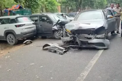 delhi-narela-mercedes-accident-woman-death-police-officer-son-arrested