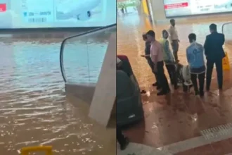 noida-airport-waterlogging-heavy-rain-aap-congress-questions
