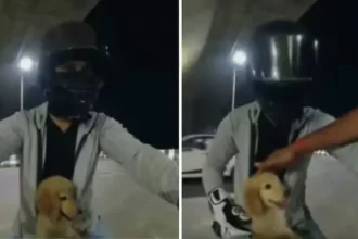 patna-police-stops-bike-rider-puppy-viral-video