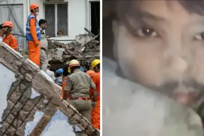 delhi-pg-building-collapse-student-trapped-video-help