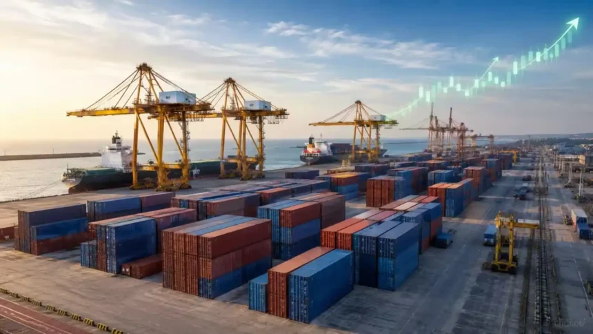 adani-ports-empty-container-yard-mundra-port-share-price